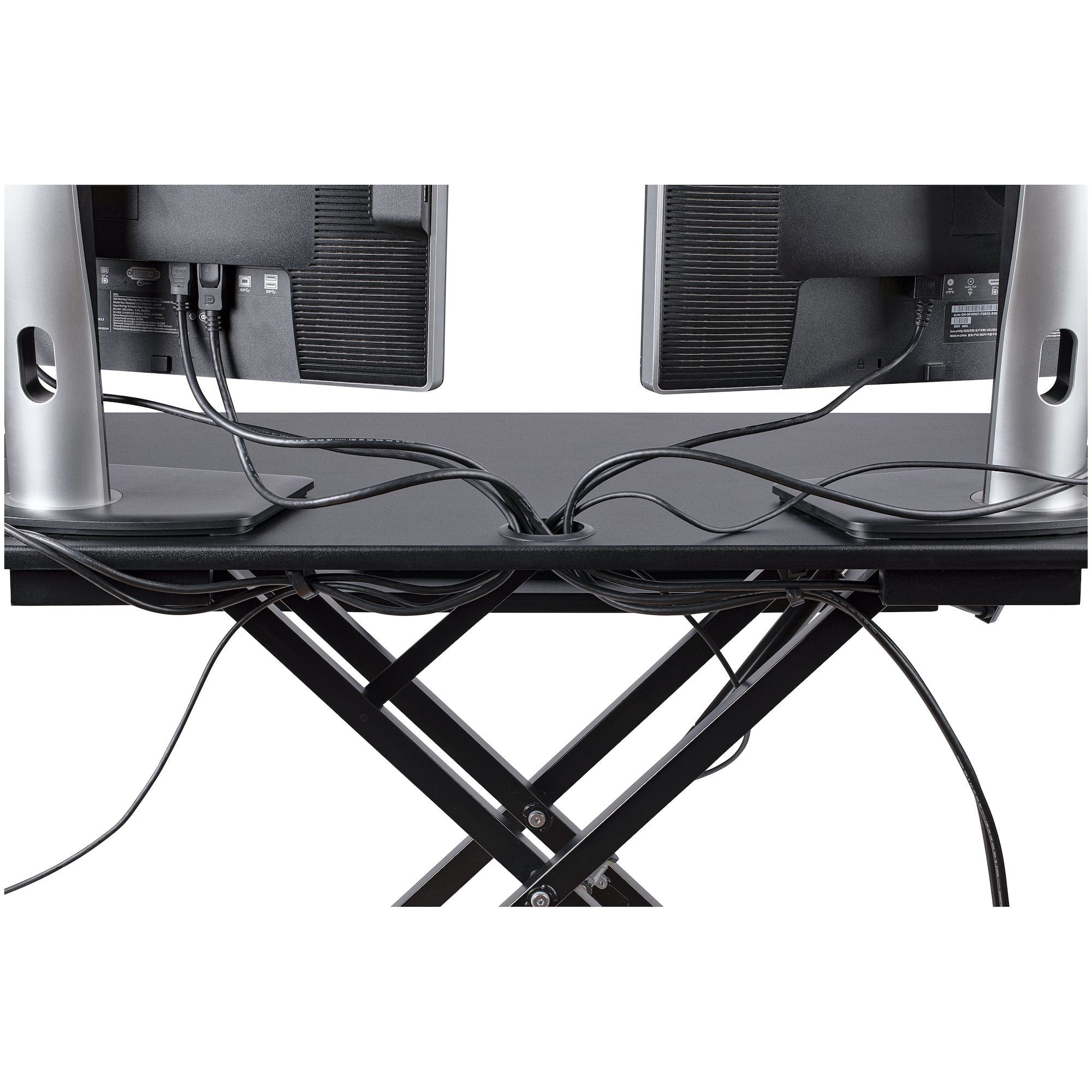 StarTech.com Corner Sit Stand Desk Converter with Keyboard Tray - Large Surface (35" x 21") - Height Adjustable Ergonomic Desktop/Tabletop Standing Workstation - Supports Dual Monitors