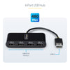 StarTech.com ST4200MINI2-USB-HUB interface hub USB 2.0 480 Mbit/s Black
