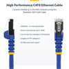 StarTech.com 50cm Blue CAT8 Ethernet Cable, Snagless RJ45, 25G/40G, 2000MHz, 100W PoE++, S/FTP, 26AWG Pure Bare Copper Wire, LSZH, Shielded Network Patch Cord w/Strain Reliefs, Fluke Channel Tested