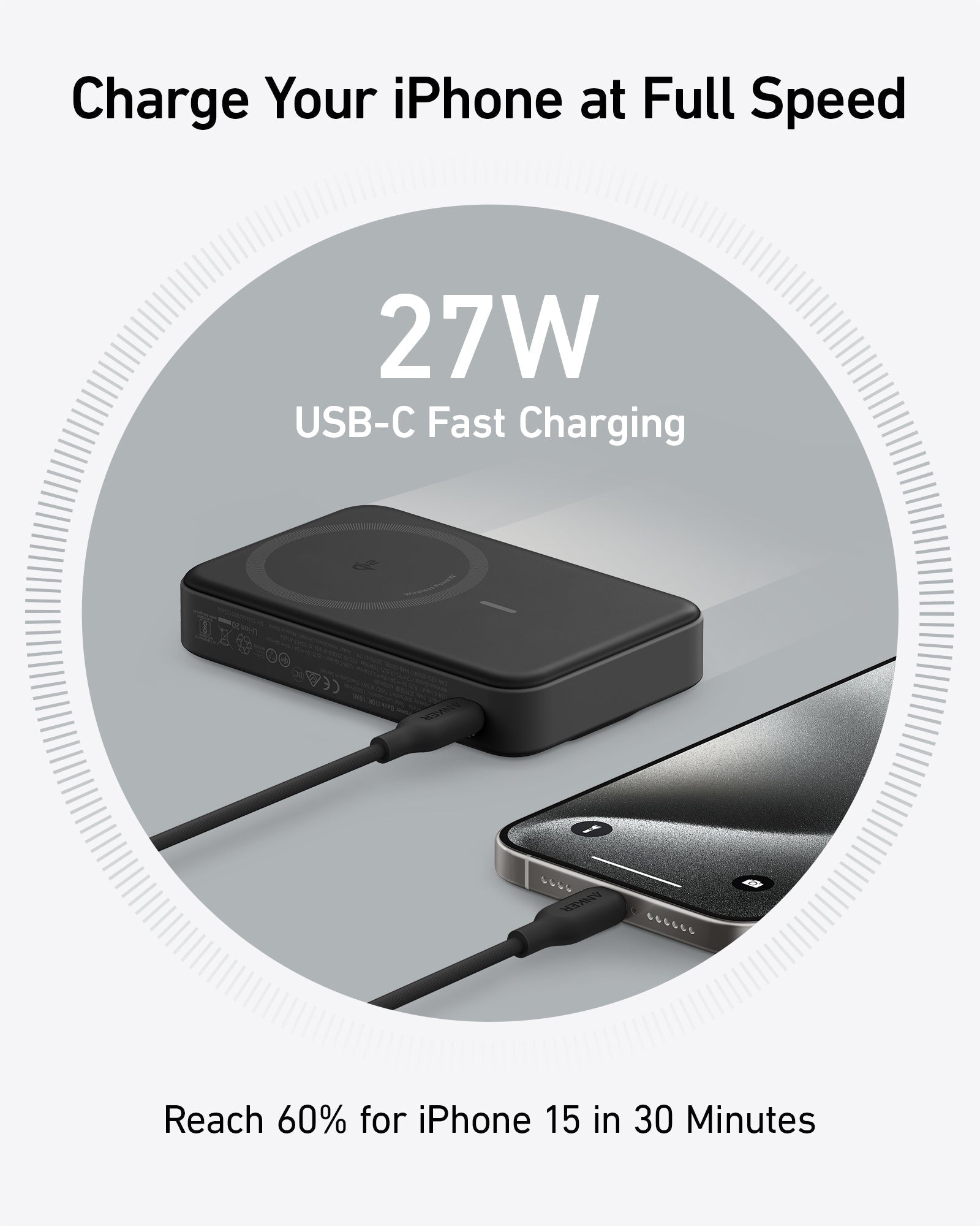 Anker 633 MagGo 10000 mAh Wireless charging Black