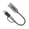 StarTech.com USB-C to Ethernet Adapter with USB-A Dongle, 10/100/1000Mbps, USB 3.0 to Gigabit Ethernet Network Adapter, 6in/15cm Attached Cable, USB GbE Adapter