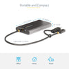 StarTech.com USB-C to Dual-HDMI Adapter - USB-C or A to 2x HDMI - 4K 60Hz - 100W Power Delivery Pass-Through - 1ft (30cm) Built-in Cable - USB to HDMI Multi-Monitor Converter for Laptop - TAA