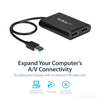StarTech.com USB 3.0 to Dual DisplayPort Adapter - 4K 60Hz
