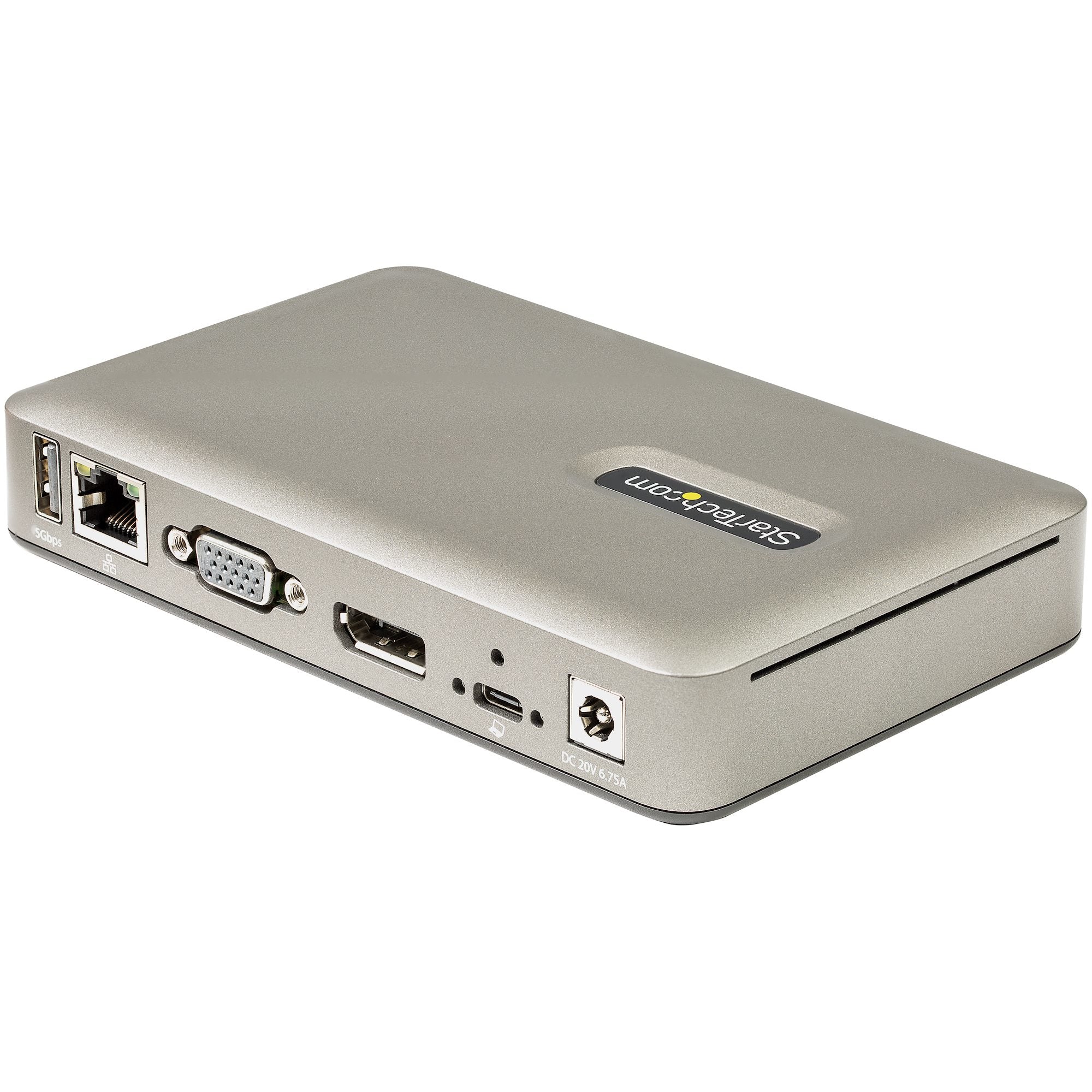 StarTech.com USB C Dock - USB-C to DisplayPort 4K 30Hz or VGA - 65W USB Power Delivery Charging - 4-Port USB 3.1 Gen 1 Hub - Universal USB-C Laptop Docking Station with Ethernet