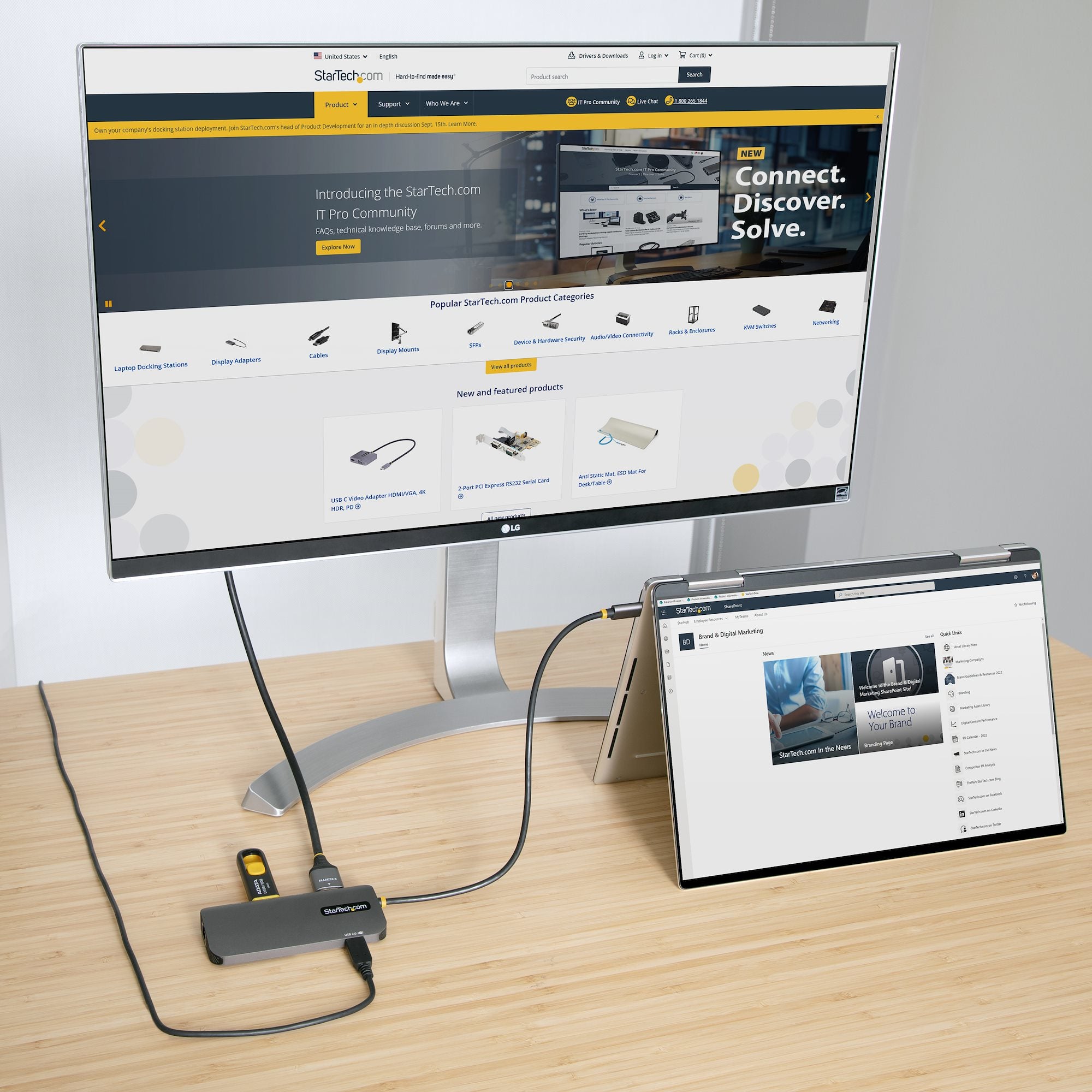 StarTech.com USB C Multiport Adapter, 4K 60Hz HDMI Video, 3 Port 5Gbps USB Hub, 100W Power Delivery Pass-Through, GbE, 12"/30cm Cable, Mini Travel Dock, Laptop Docking Station