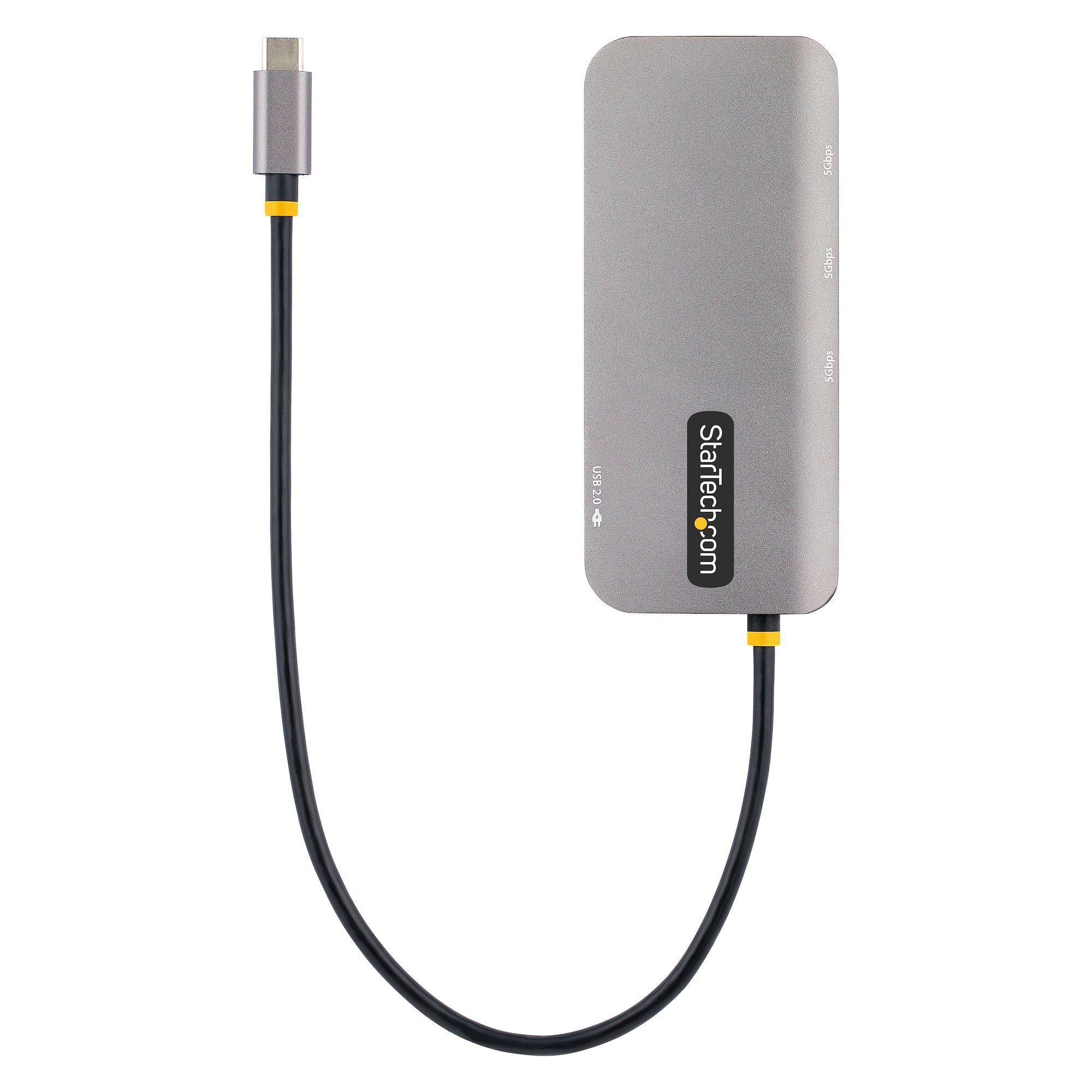 StarTech.com USB C Multiport Adapter, 4K 60Hz HDMI Video, 3 Port 5Gbps USB Hub, 100W Power Delivery Pass-Through, GbE, 12"/30cm Cable, Mini Travel Dock, Laptop Docking Station