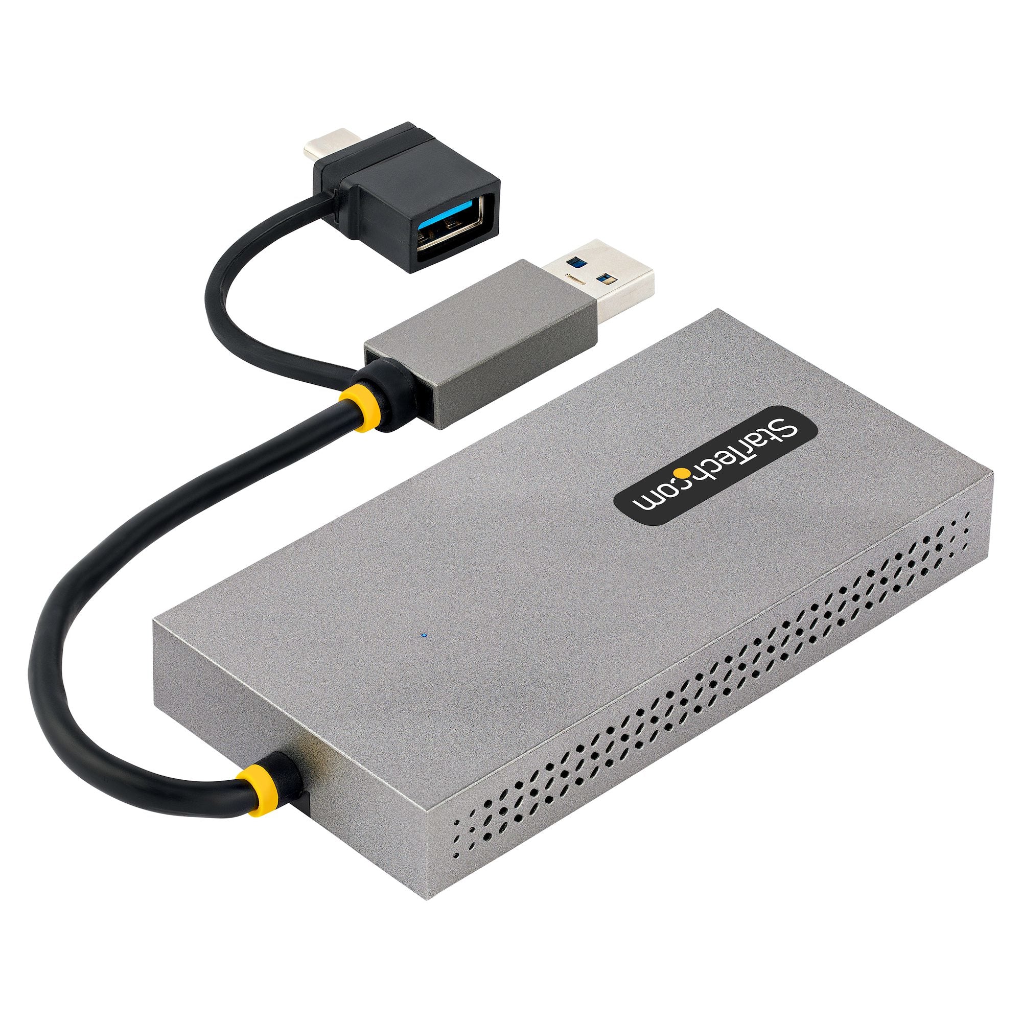 StarTech.com USB to Dual HDMI Adapter, USB A/C to 2x HDMI Displays (1x 4K30Hz, 1x 1080p), Integrated USB-A to C Dongle, 4in/11cm Cable, USB 3.0 to HDMI Display Adapter, Windows & macOS