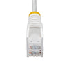 StarTech.com 1.5m White Slim CAT6 Ethernet Cable, Snagless, 100W PoE, UTP, LSZH, 28AWG Pure Bare Copper Wire, Slim RJ45 Network Patch Cord w/Strain Reliefs, Fluke Tested