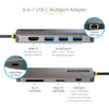 StarTech.com USB C Multiport Adapter 4K 60Hz HDMI Video, 3 Pt 5Gbps USB-A Hub, 100W USB Power Delivery Pass-Through/GbE/SD/MicroSD, 12