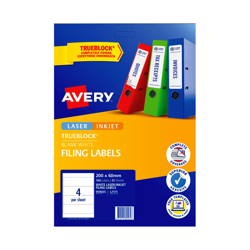 AV Laser Label L7171 4Up Pk25