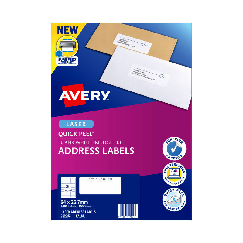 AV Laser Lbl L7158 30Up Pk100