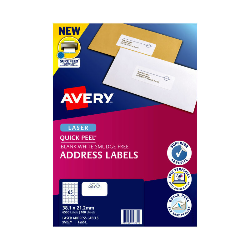 AV Lsr Lbl QP L7651 65L Pk100