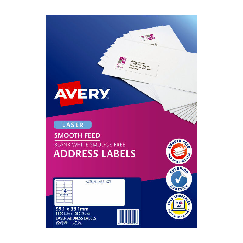 AV Laser Lbl L7163 14Up Pk250