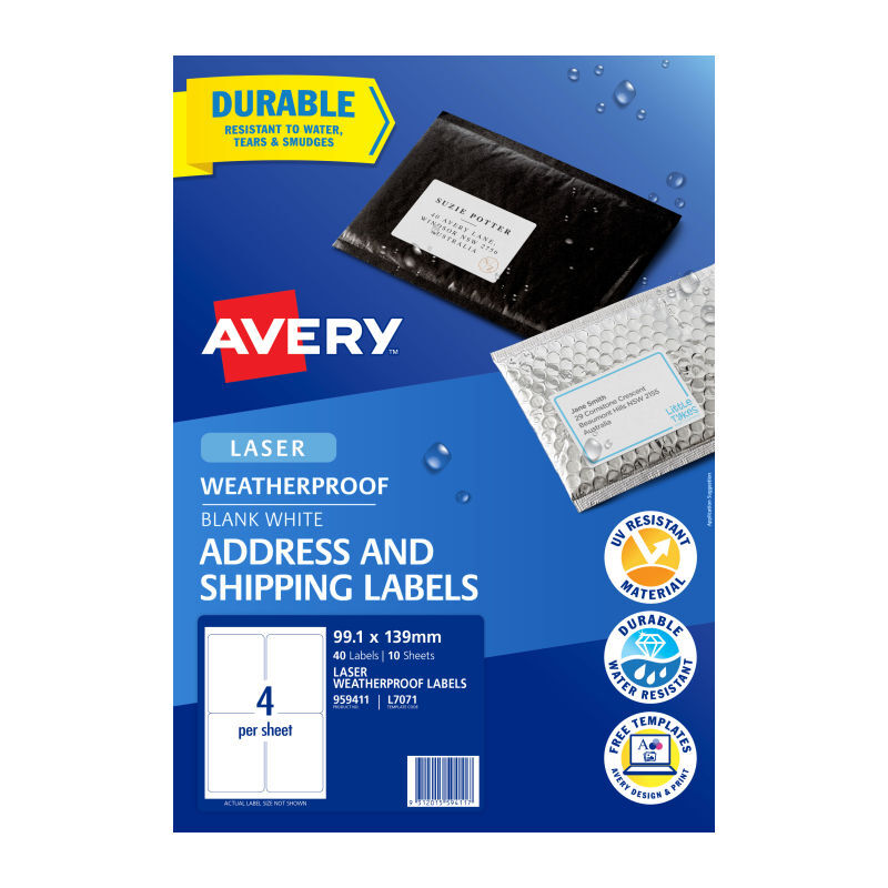 AV Laser Label L7071 4Up Pk10