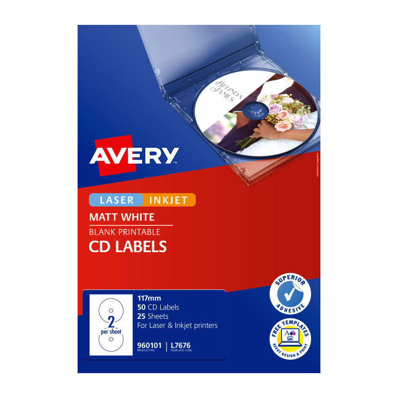 AV LIP Label CD/DVD L7676 Bx50