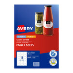 Avery Lbl Oval L7102 18Up Pk10
