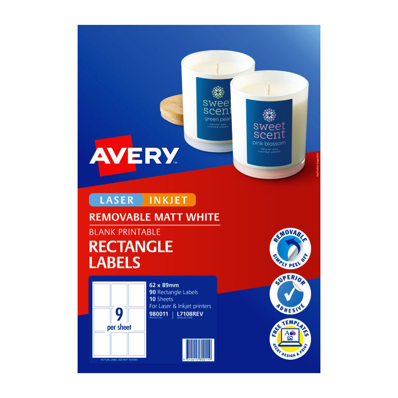 AV Label Rct L7108REV 9Up Pk10