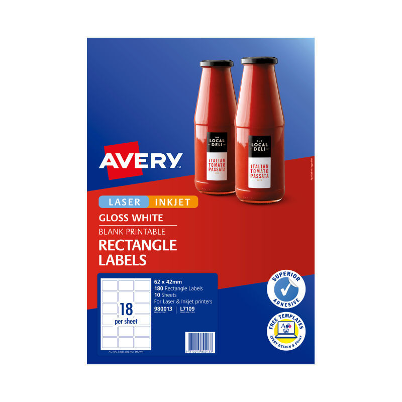 AveryLbl Rect L7109 18Up Pk10