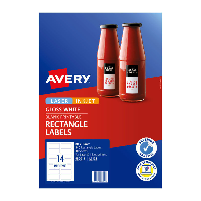 Avery Lbl Rect L7123 14Up Pk10