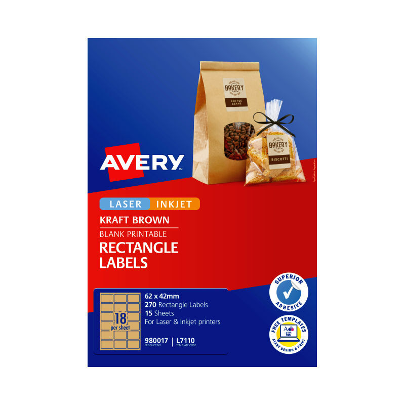 AV Lbl Rect Brn L7110 Pk270
