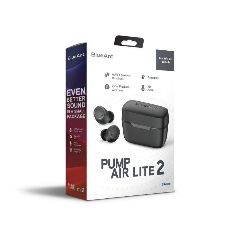 BlueAnt Pump Air Lite 2 True Wireless Earbuds - Black