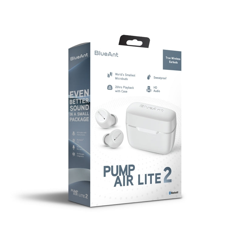 BlueAnt Pump Air Lite 2 True Wireless Earbuds - White