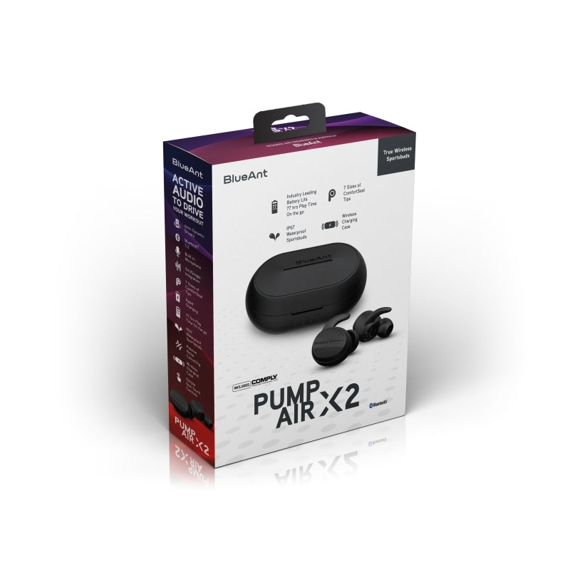 BlueAnt Pump Air X2 True Wireless Sportsbuds - Black