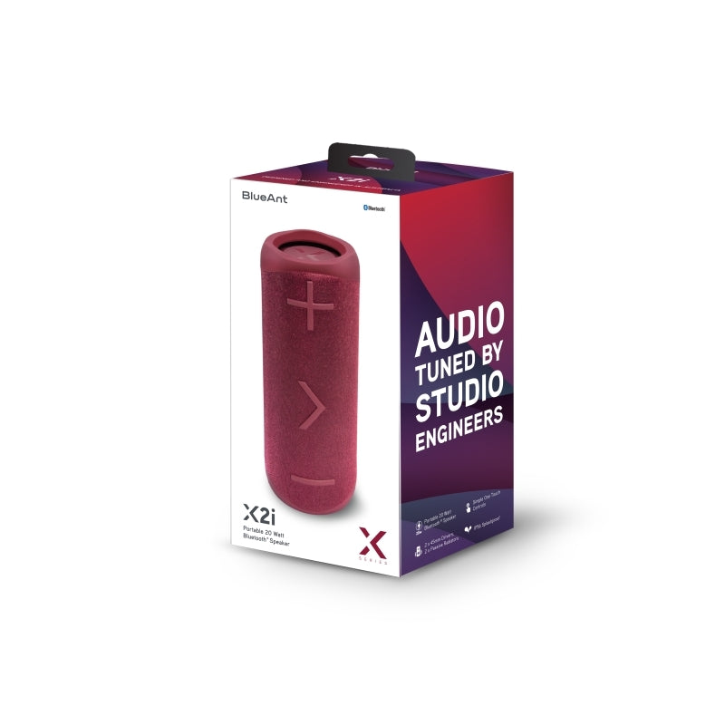 BlueAnt X2i Portable 20-Watt Bluetooth Speaker - Crimson Red