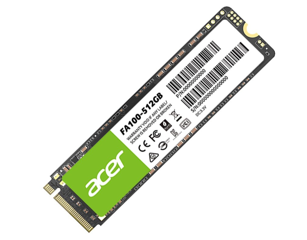 ACER FA100-512GB SSD M.2 NVMe PCIe Gen 3*4 Read speed 3300MB/ sWrite Speed 2200MB/s  BL.9BWWA.119 - 5 Year Warranty
