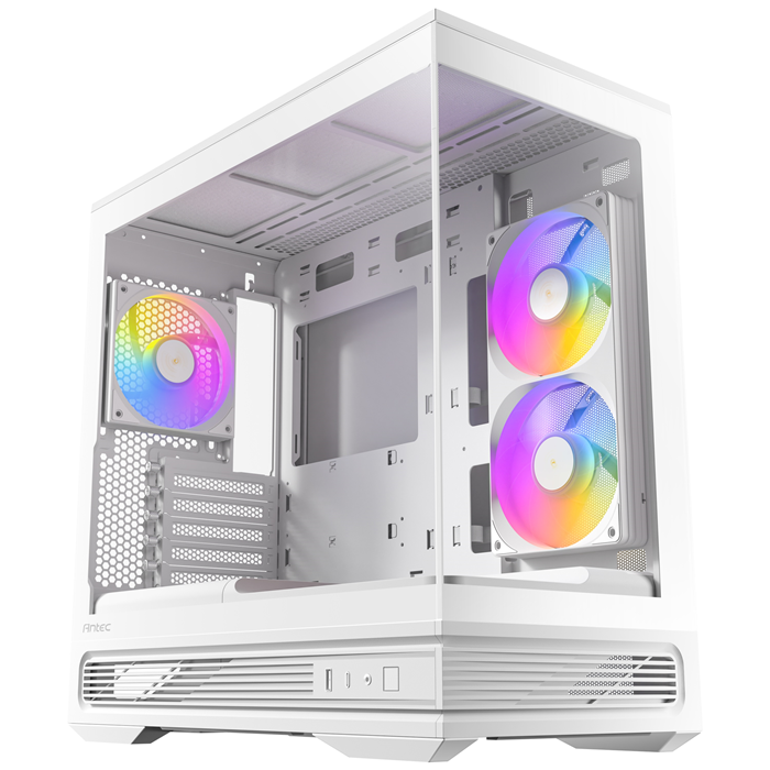 Antec C2M ARGB - White, Micro-ATX/ITX, steel/glass, 5 slots, 415mm GPU, 165mm CPU, 240mm ARGB fan, USB-C 10Gbps