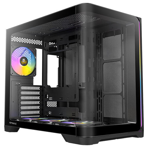 Antec C5 Curve ARGB - Black, ATX/Micro-ATX/ITX, Curved TG, Dual Chamber, Back-Connect, 4xARGB PWM Fans, 360mm Rad, 410mm GPU, USB-C Gen2, 2Yr Wty