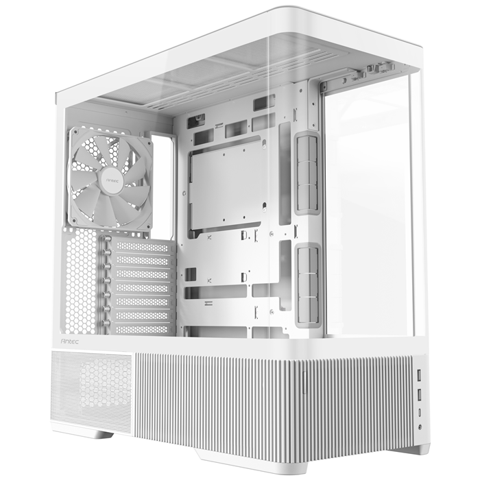 Antec C6 Curve AIR - White, ATX/mATX/ITX, steel/glass, 7 slots, 450mm GPU, 180mm CPU, 3 PWM fans, USB-C 10Gbps