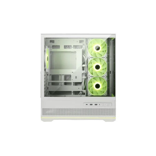 MSI MAG PANO 110R PZ  WHITE Micro ATX Case, 2 x USB 5Gbps , 1x USB C 20Gbps, 1 x Audio-Out / Mic,, 3x 2.5', 2x 3.5', Micro ATX / Mini ITX