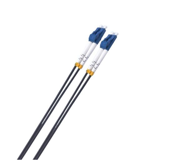 8ware 7m LC-LC OS2 Single Mode Dual-Core Fibre / Fiber Optic Cable UPC Duplex Armoured Low Smoke Zero Halogen (LSZH) Jacket Black
