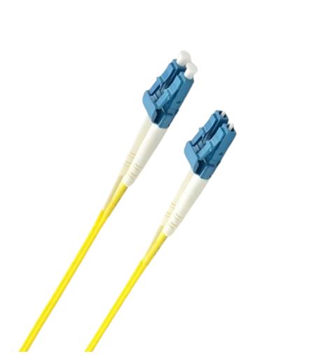 8ware 1m LC-LC OS2 Single Mode Dual-Core Fibre / Fiber Optic Cable UPC Duplex Armoured Low Smoke Zero Halogen (LSZH) Jacket Yellow