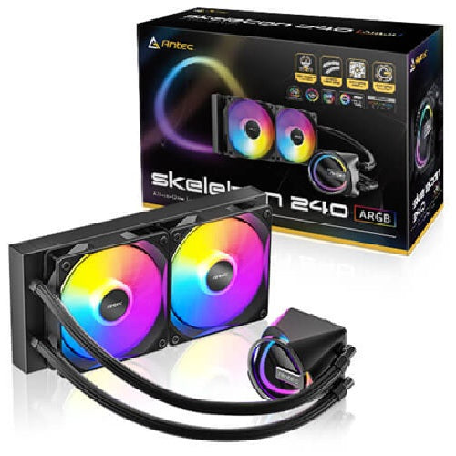 Antec Skeleton 240 ARGB, All-in-One Liquid Cooler, 240mm, PWM ARGB fans, 2000RPM, 72.29CFM, Intel/AMD support, ≤32dB, aluminum radiator, 3Y warranty