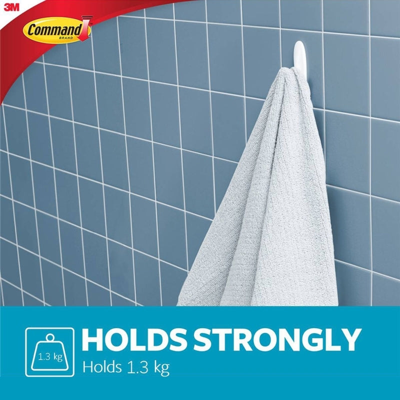 Command 17081WD Medium Wet Area Towel Hooks 2-Pack - Box of 6