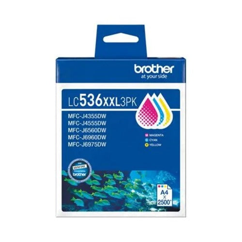 Brother *NEW* LC536XXL 3PK VALUE PACK  1X CYAN, 1X MAGENTA, 1X YELLOW