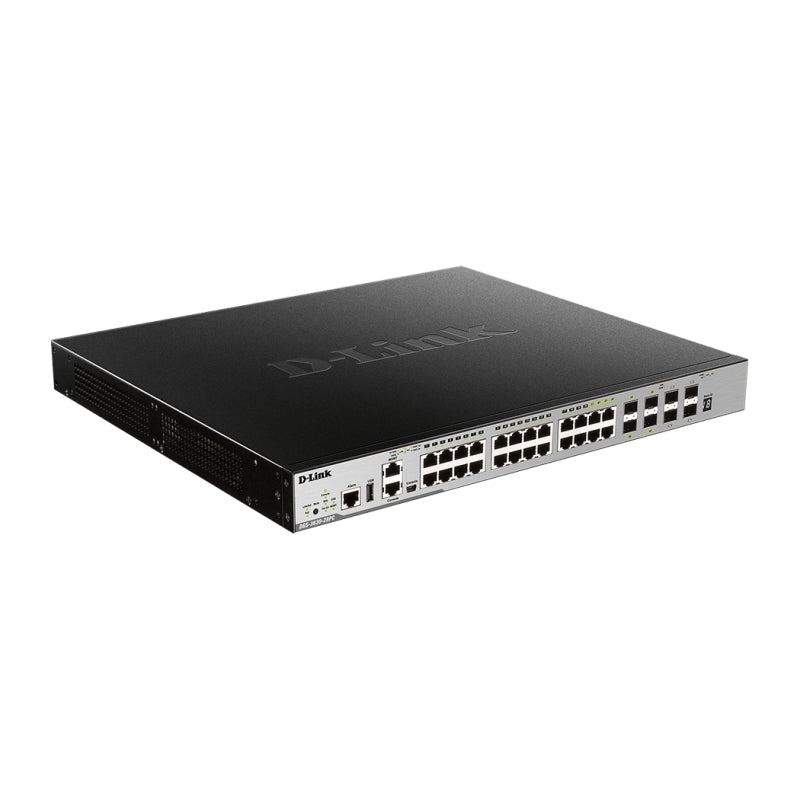 D-Link 28-Port Layer 3 Stackable Gigabit PoE Switch with 4 10GbE Ports