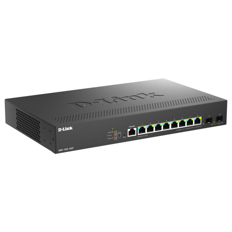 D-LINK 10-Port Multi-Gigabit Smart Managed PoE+ Switch with 8 2.5G PoE+ ports and 2 10G SFP+ ports
