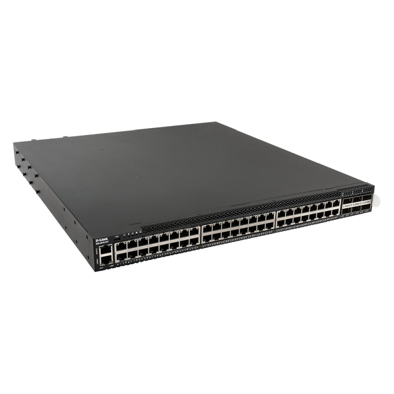 D-Link 54-Port 10-Gigabit Layer 3 Stackable Switch with 48 10GBASE-T & 6 QSFP+/QSFP28 Ports