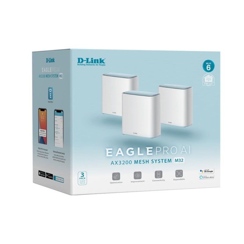 D-Link EAGLE PRO AI AX3200 Mesh System (3-Pack)