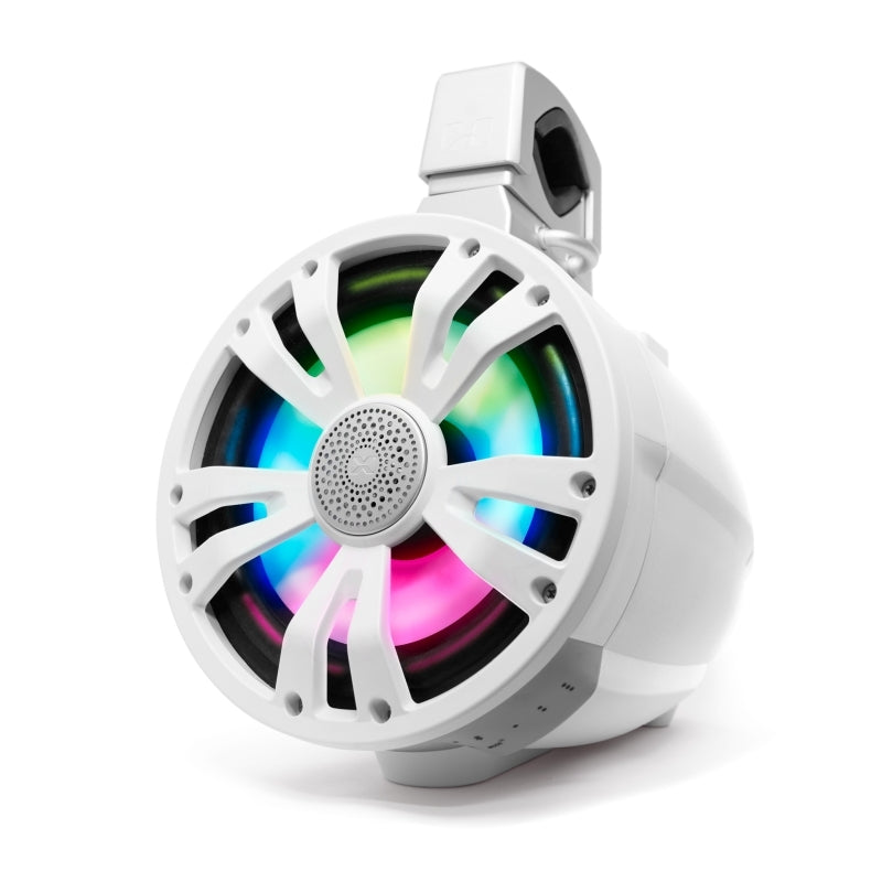ECOXGEAR ETBB08 2-Pack White 8 Inch Marine Amplified Speakers + 2 Battery Pack