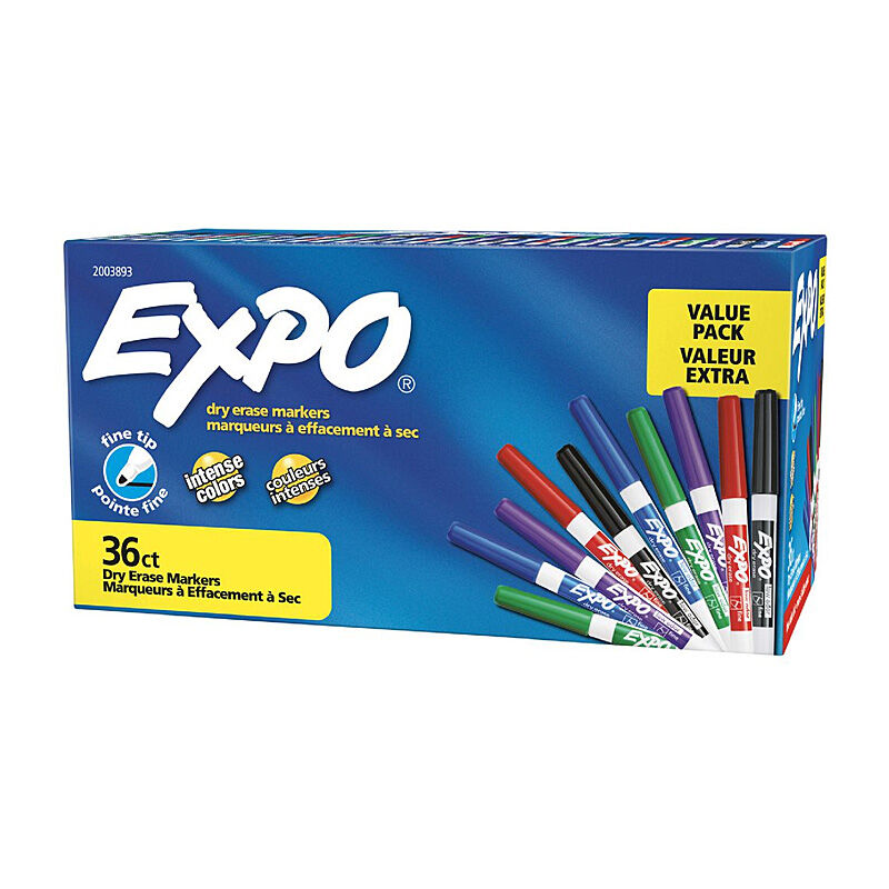 Expo D/E WB Marker FT Ast Bx36