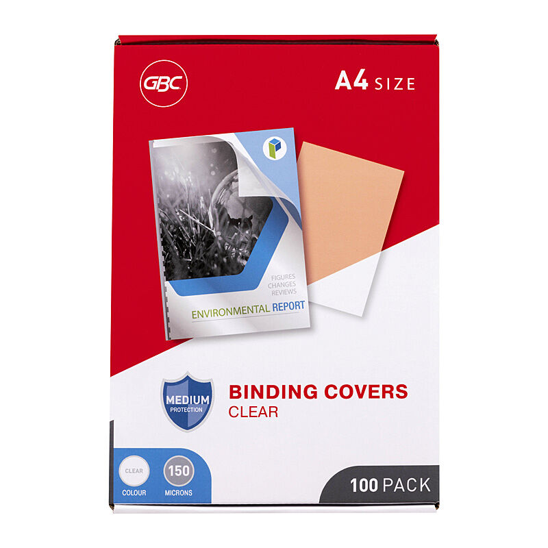 GBC Ibico Binding Cover 150mic A4 Clear P100