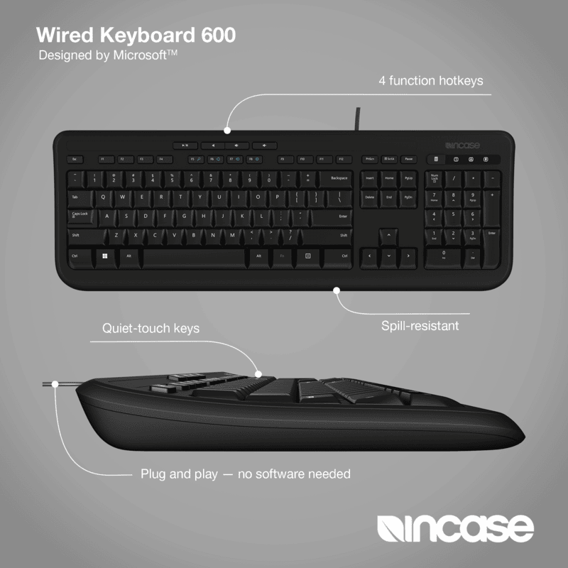Incase Wired Keyboard 600 BK