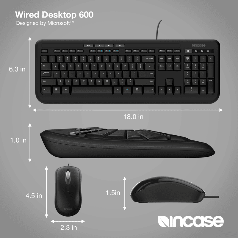 Incase Wired Desktop 600 BK