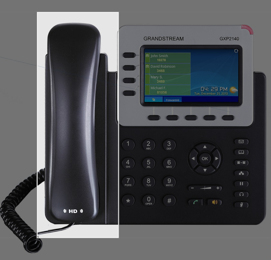 Spare Handset for *LS* Grandstream GXP2140 4 Line IP Phone, 4 SIP Accounts, 480x272 Colour LCD Screen, HD Audio, Built-In Bluetooth, Powerable Via POE