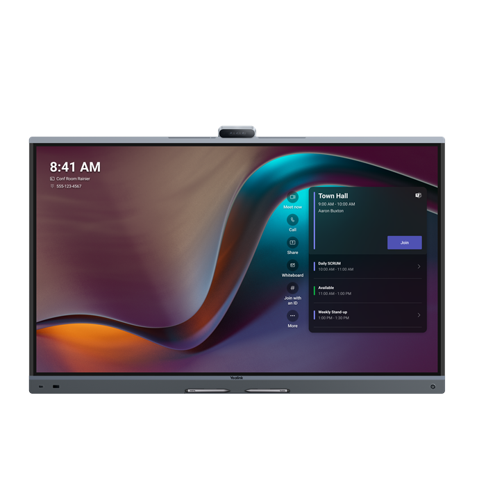 Yealink MB86Pro-A02 86'' MeetingBoard Pro Teams Rooms display, 4K touchscreen, 3x50MP cameras, 16 MEMS microphones, IntelliFocus, BYOD, Zoom Rooms
