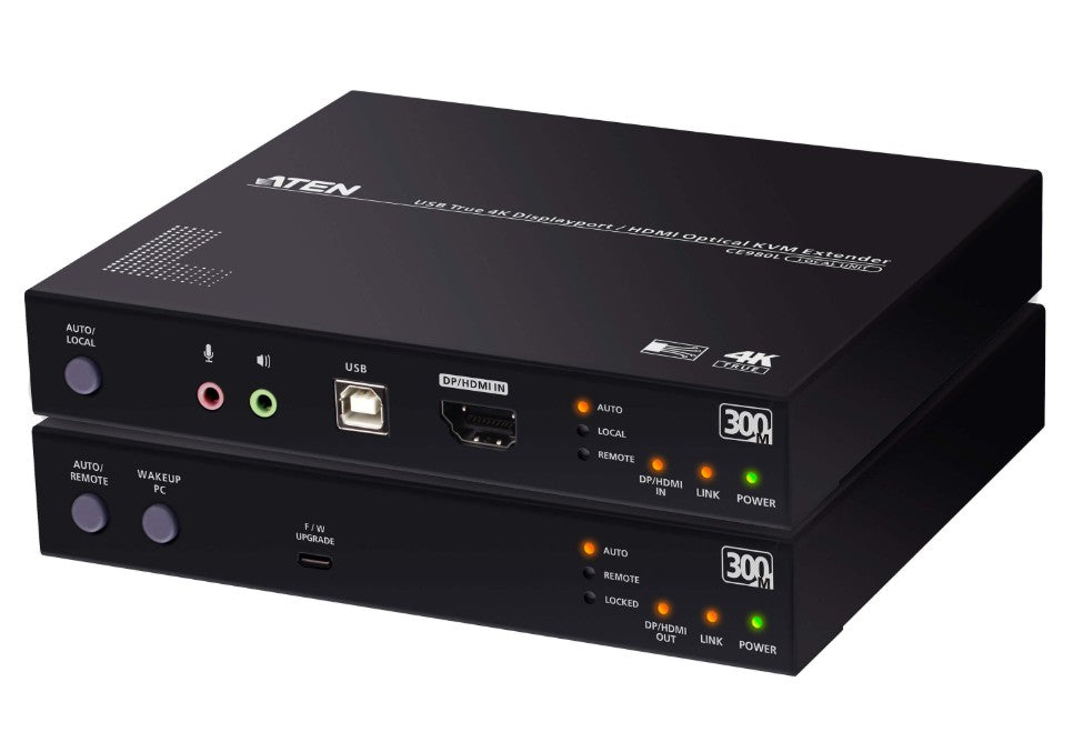 Aten USB True 4K DisplayPort/HDMI Optical KVM Extender (True 4K @ 300 m)